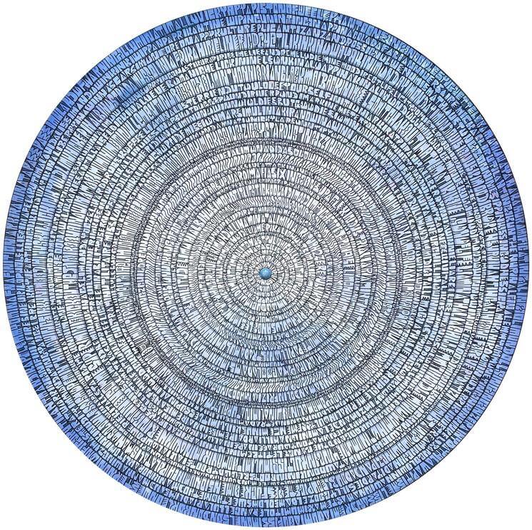 V-Mantraffiti Bleu sur toile
